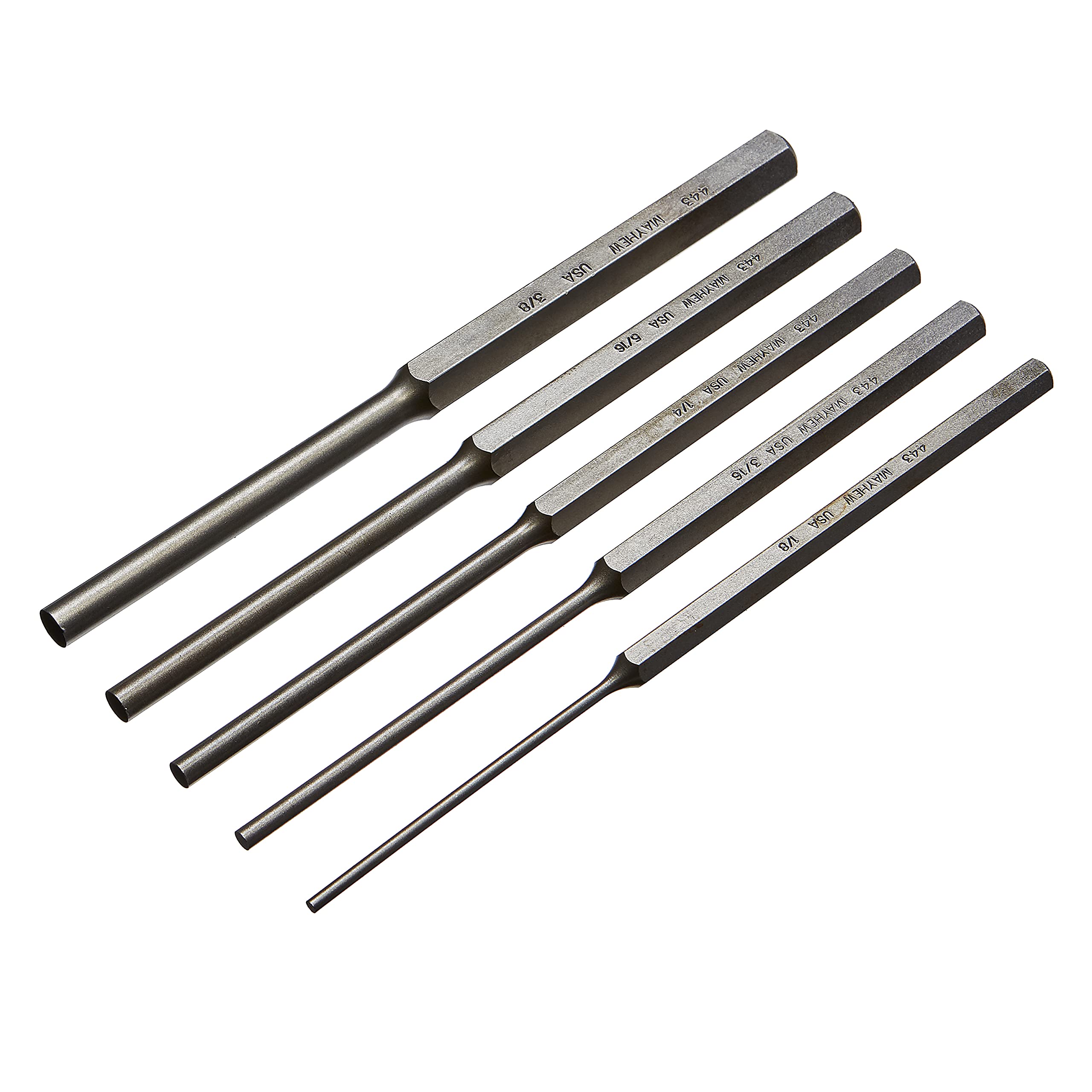 Mayhew Select 76065 446-K Long Pin Punch Kit, 5-Piece - Hand Tool