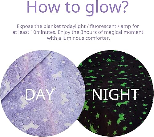 Miniatura 4 de HOMBYS Juego de ropa de cama de terciopelo morado de 4 piezas con sábanas, edredón que brilla en la oscuridad para cama de niños, edredón