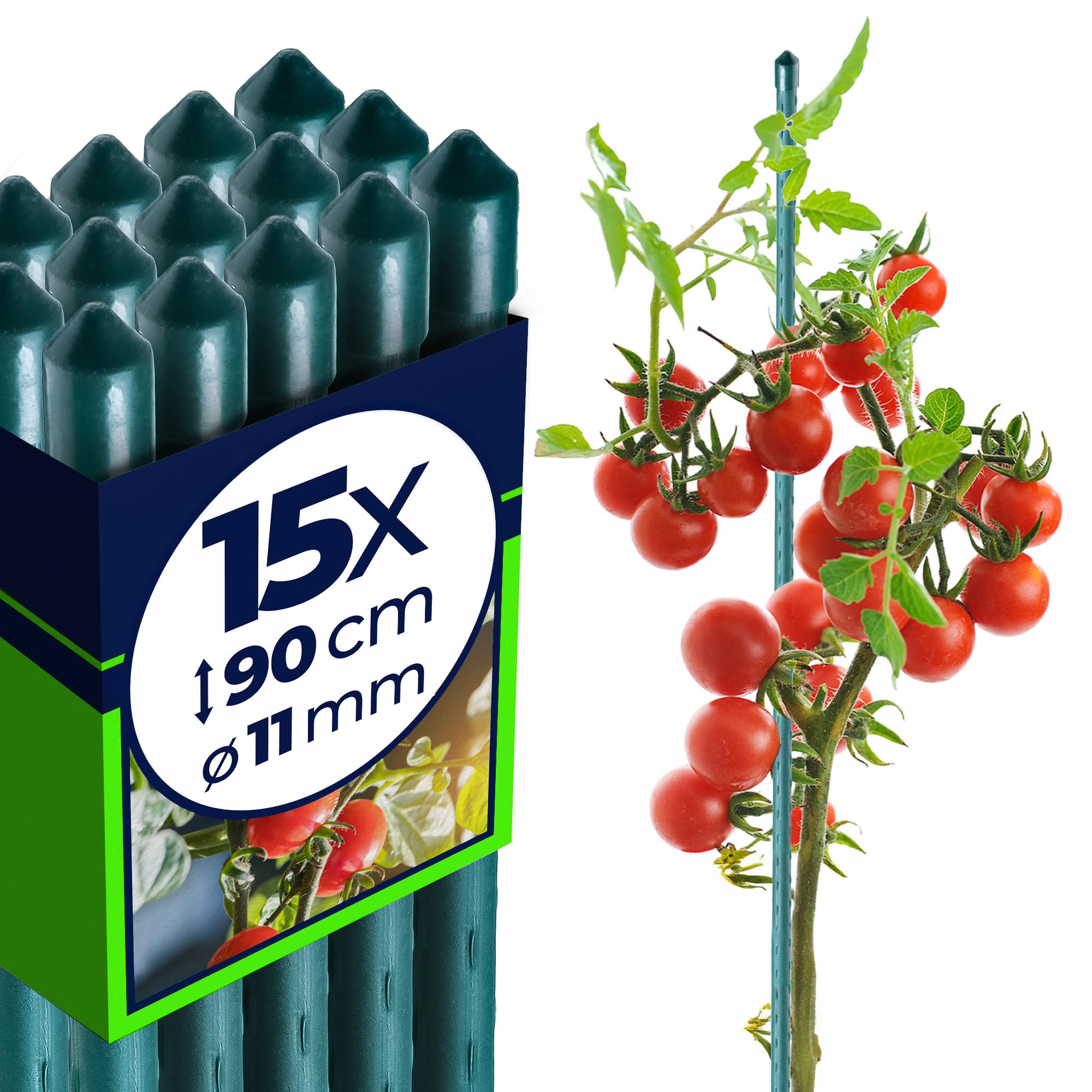 KADAX Pflanzstäbe Set – Beschichteter Stahl Rankstab, Pflanzenstütze & Tomatenstäbe für Garten, Wetterfest & Stabil