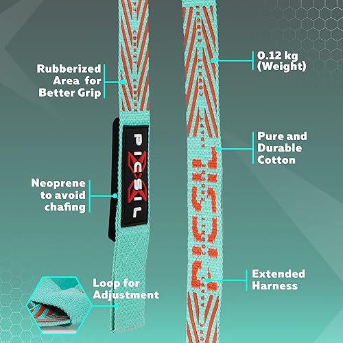 Miniatura 7 de PICSIL Correas de muñeca acolchadas para levantamiento de pesas, correas de levantamiento de pesas extendidas para apoyo de agarre, correas