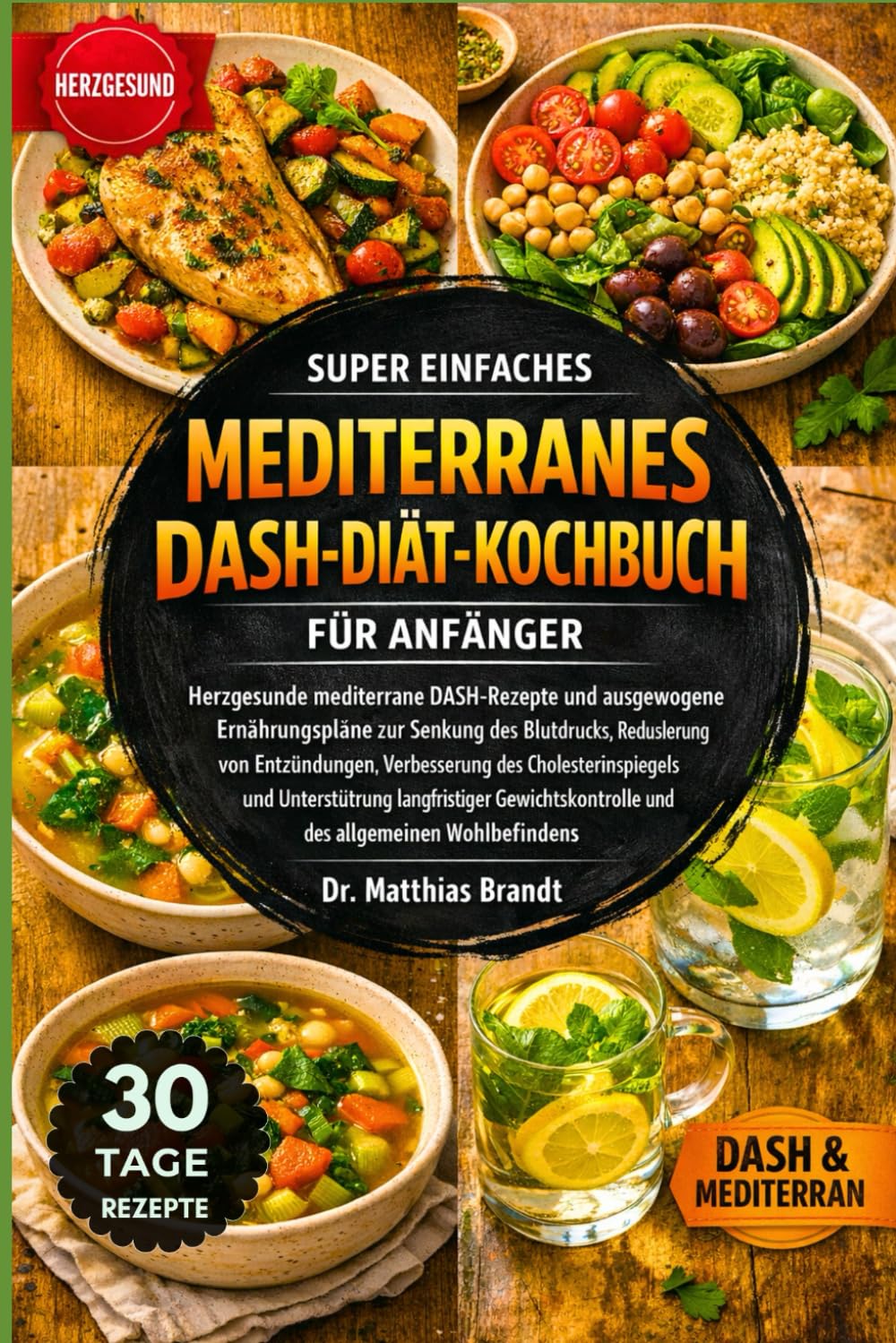 SUPER EINFACHES MEDITERRANES DASH-DIÄT-KOCHBUCH FÜR ANFÄNGER: Herzgesunde mediterrane DASH-Rezepte und ausgewogene Ernährungspläne zur Senkung des ... des allgemeinen Wohlbefindens