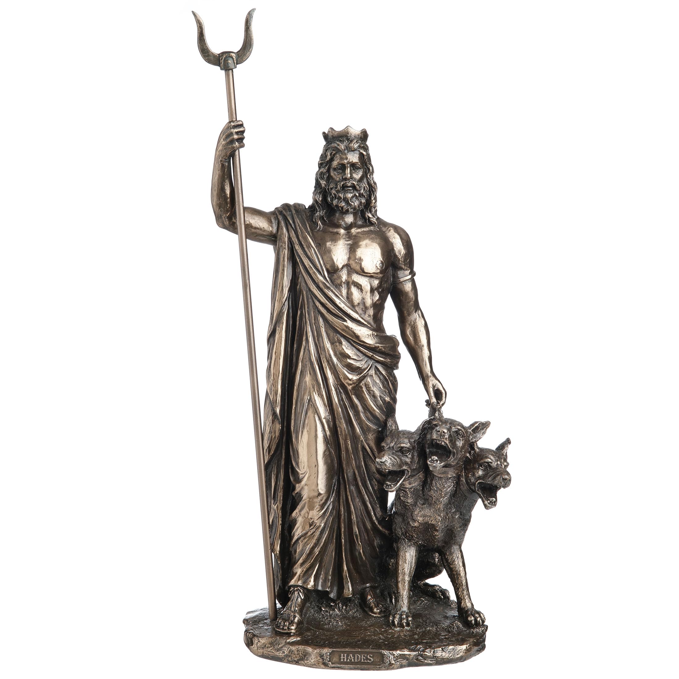 Zeckos Resin Statues Greek God Of The Underworld Hades Bronze Finished Statue 7.5 X 14.5 X 4.5 Inches Bronze