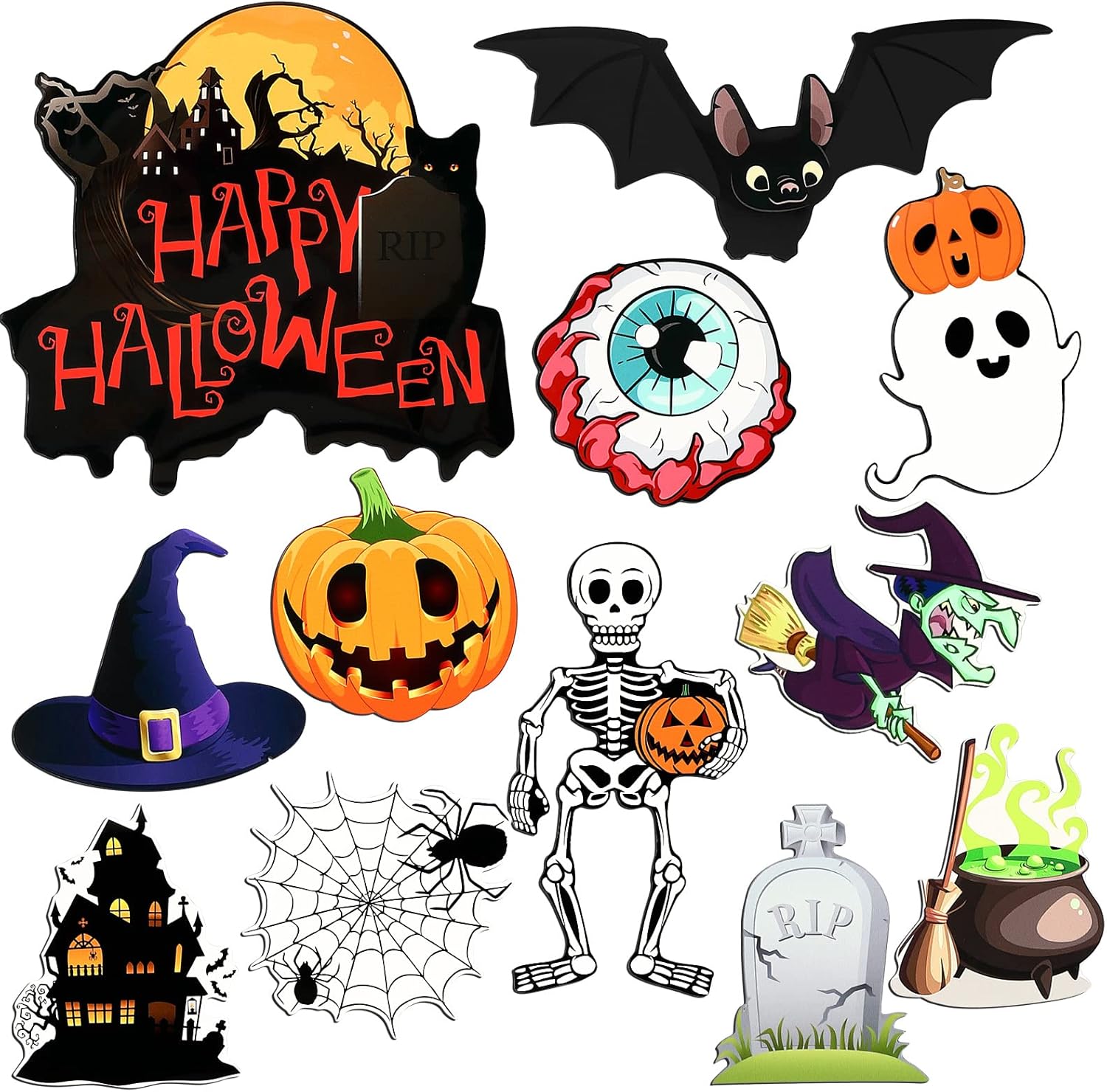 12 Pcs Halloween Fridge Car Pumpkin Ghost