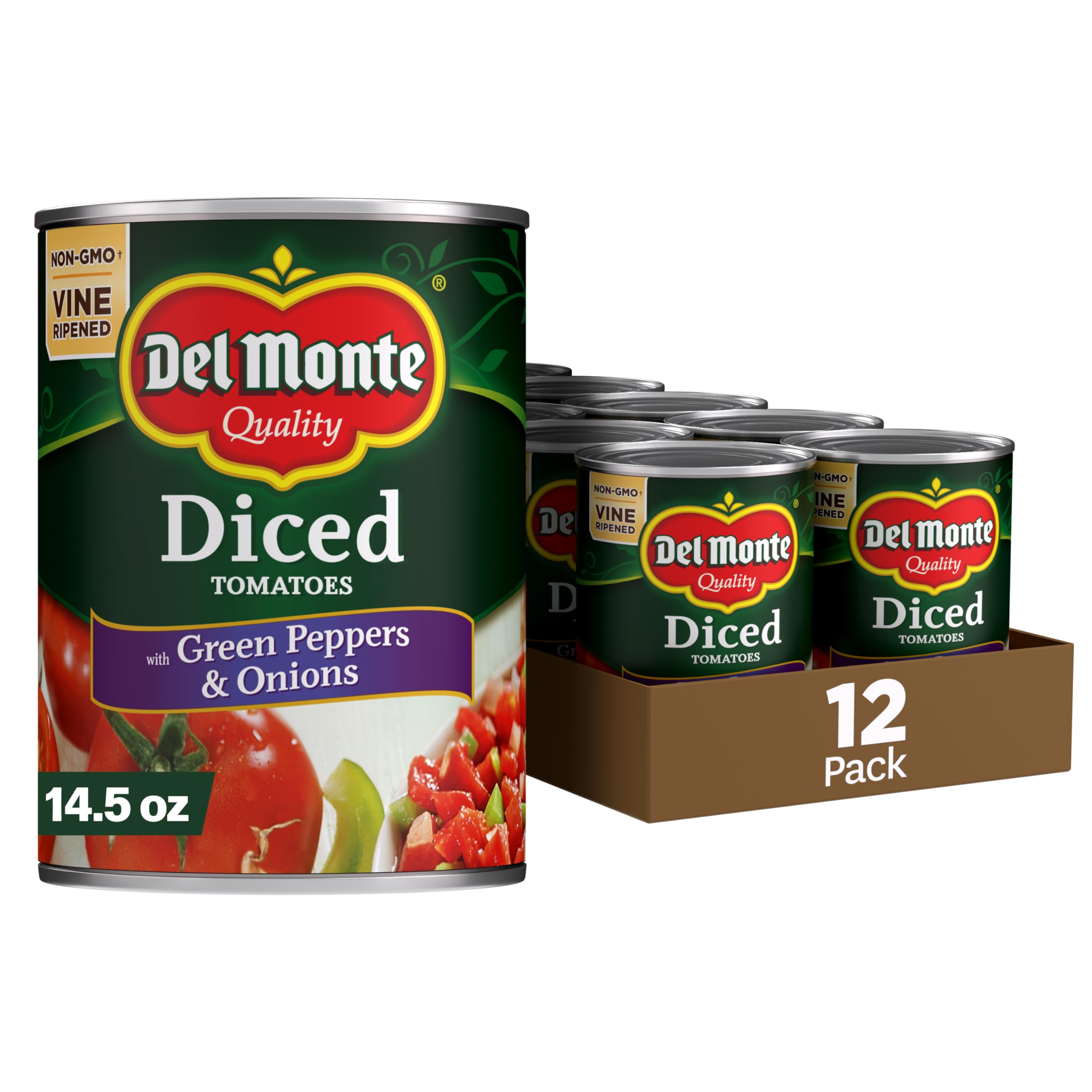 Canned Diced Tomatoes with Green Peppers and Onions, 14.5 Ounce (Pack of 12)