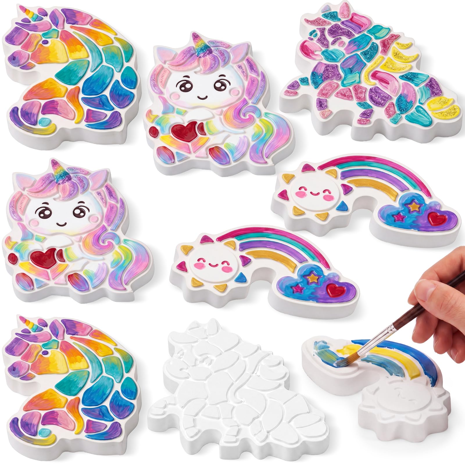 Manualidades de yeso Lewtemi para evitar el aburrimiento infantil en casa con arte de unicornio