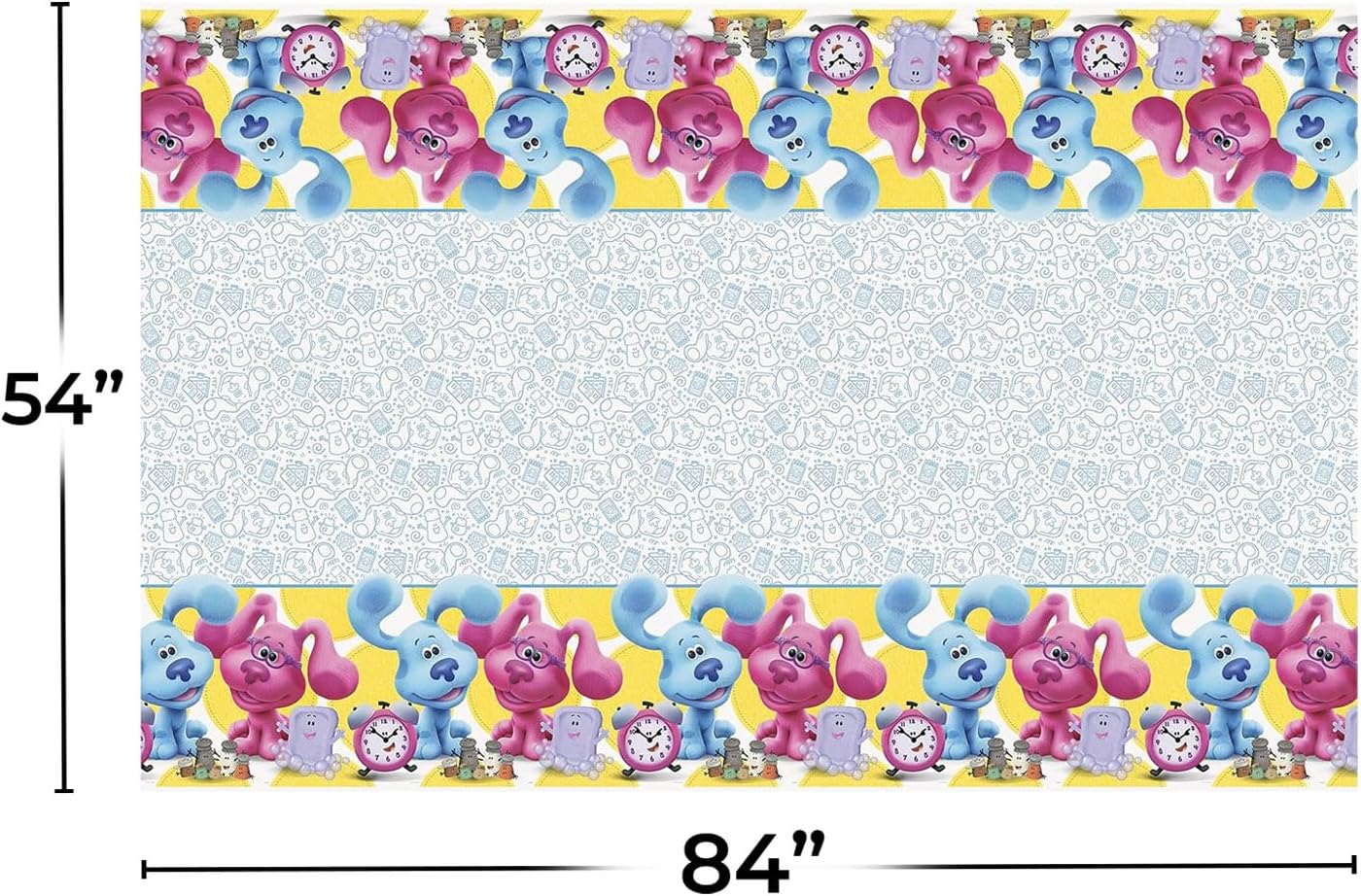 Vibrant Blue's Clues Multicolor Table Cover - 54" x 84" (1 Pc.) - Durable Rectangular Plastic Tablecloth - Perfect Kids Party Decor
