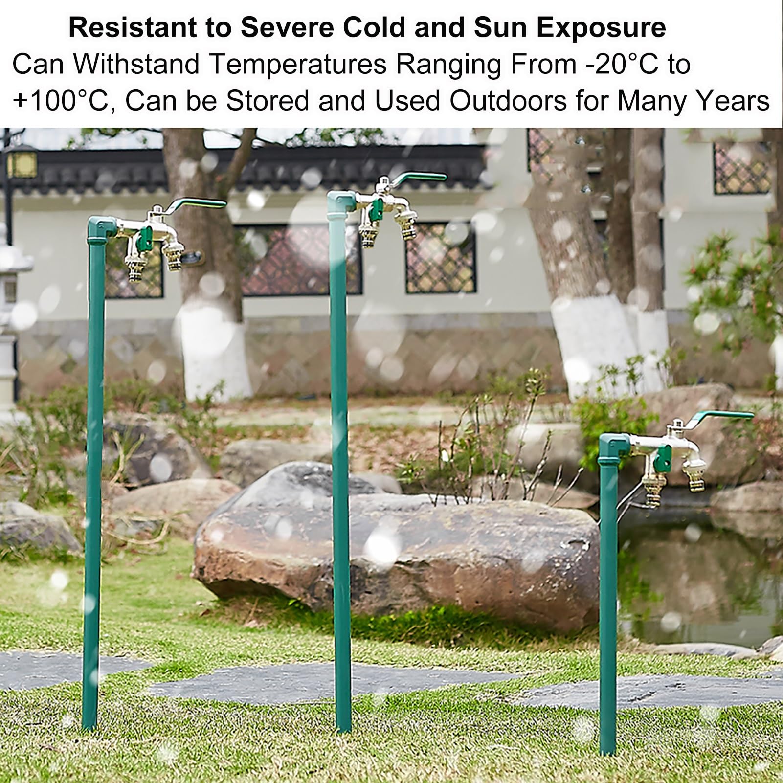 Robinet extérieur à Colonne d'eau, antigel - Robinet de Jardin autoportant et Durable de 100 cm (39,4 po) de Colonne d'eau, résistant aux intempéries, argenté, idéal pour