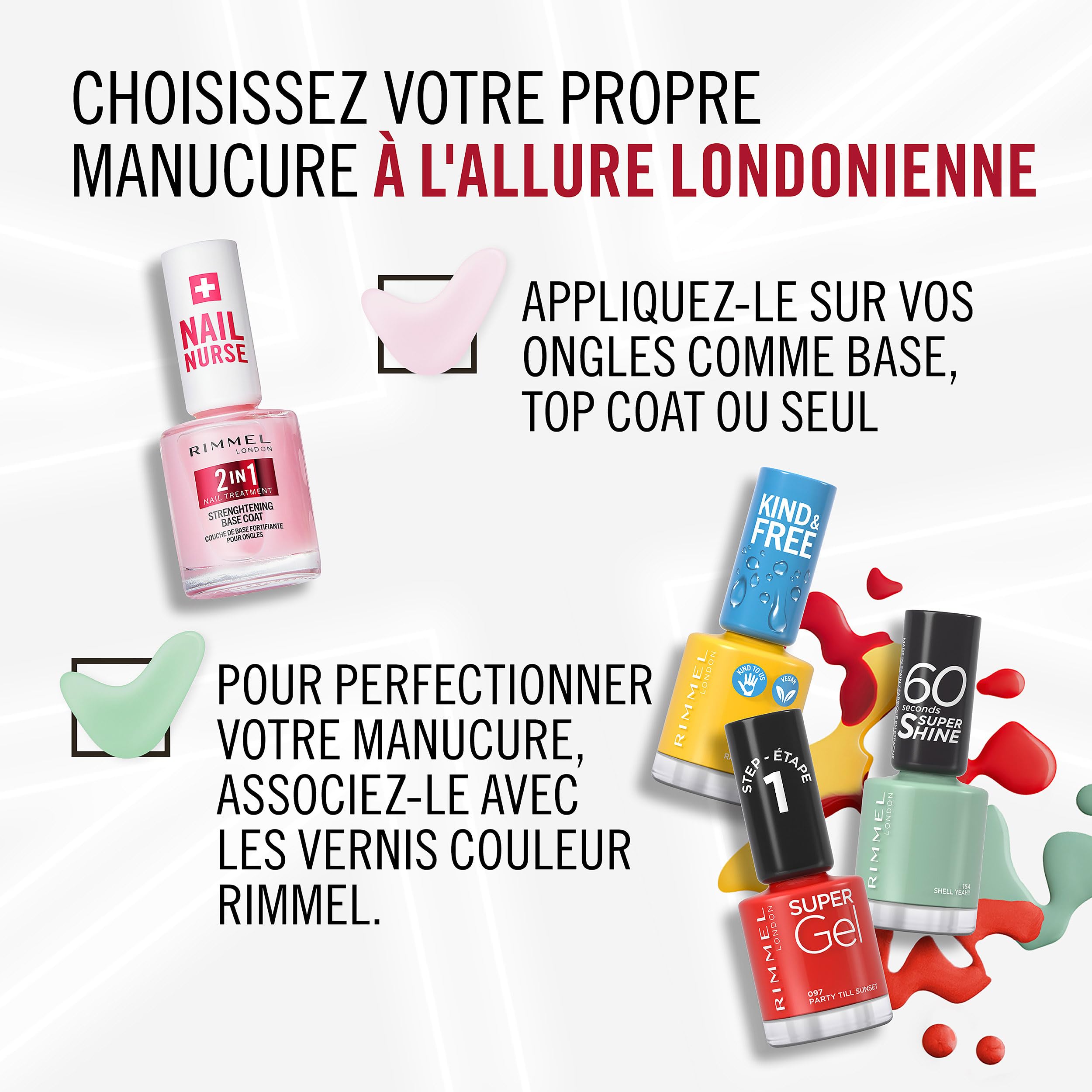 Rimmel London Nail Nurse 2 in 1 Base Coat & Strengthener