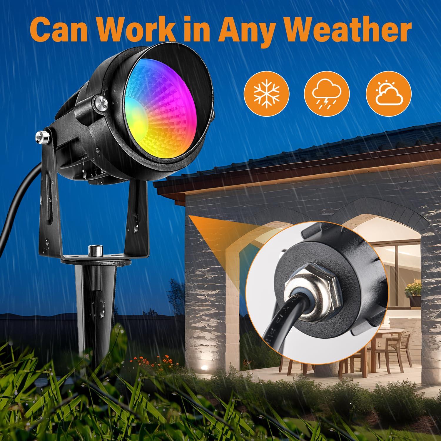 AGDJASA Low Voltage RGBW LED Landscape Lights Spot Lights Outdoor