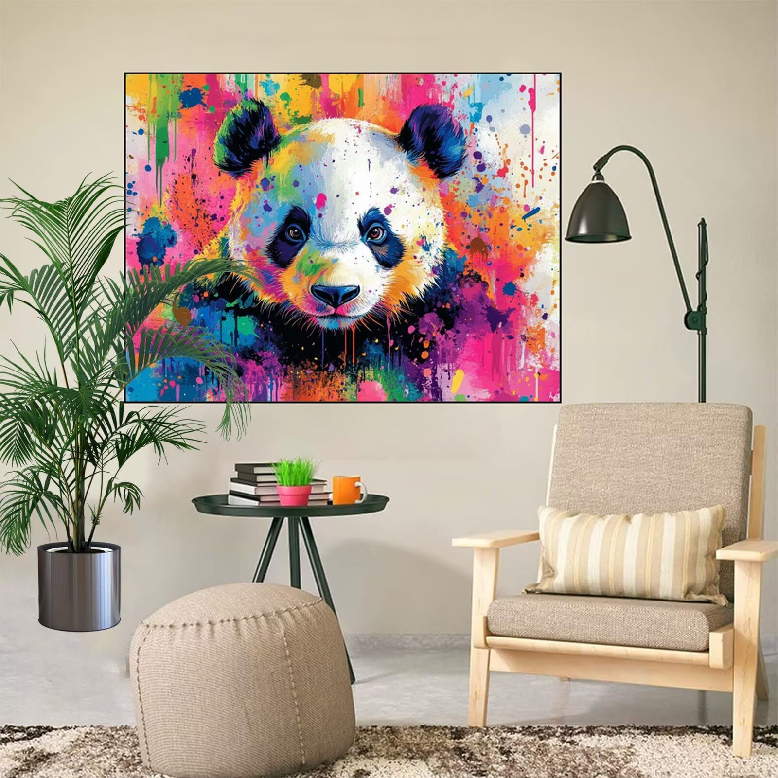 Malowanie według numerów Dorosły wypoczynek kreatywna panda Malowanie numerami kolorowe zestawy do kolorowania według numerów, DIY kreatywne rzemiosło ręczne do dekoracji wnętrz, prezent dla