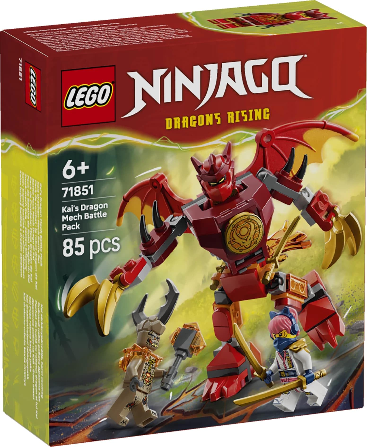 LEGO NINJAGO Kai’s Dragon Mech Battle Pack - Mech Toy - Playset with 3 Minifigures - 71851 — Amazon image 9