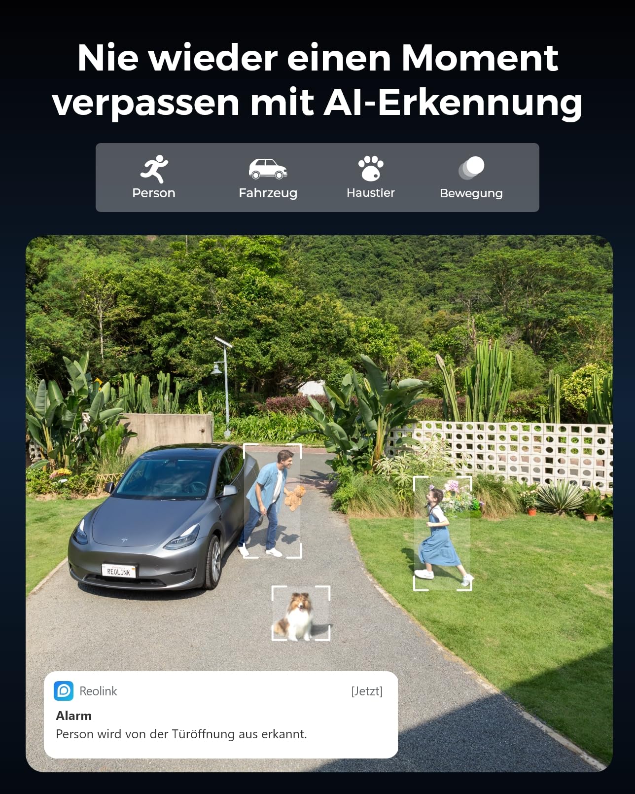 Reolink 4K Solar Überwachungskamera Aussen Akku mit 360° PTZ, Auto-Tracking, Dual Lens, 8MP WLAN Kamera Outdoor, 30m Farbnachtsicht, KI-Erkennung, 2.4/5GHz WLAN, Argus Track+6W Solarpanel