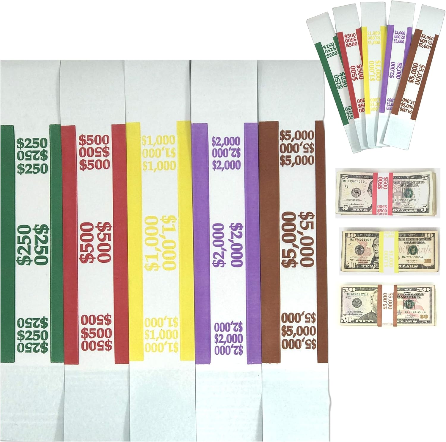 Money Bands Currency Sleeves Straps Made in USA (Pack of
