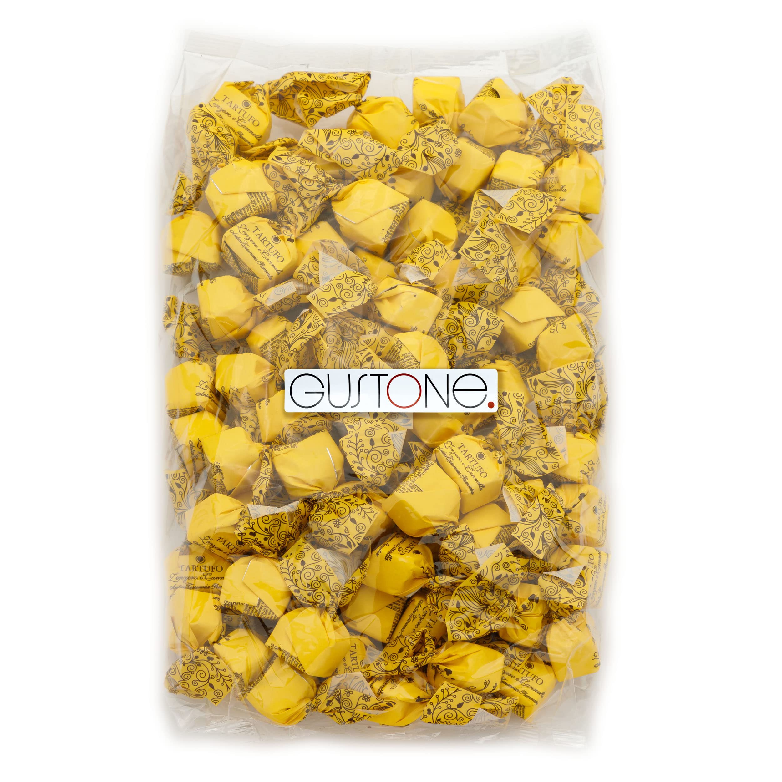 GUSTONE. Tartufi Dolci Zenzero e Cannella Antica Torroneria Piemontese 1kg | Trüffel-Praline Zartbitterschokolade Ingwer Zimt, Schokoladentrüffel, über 135 Jahre Erfahrung, glutenfrei