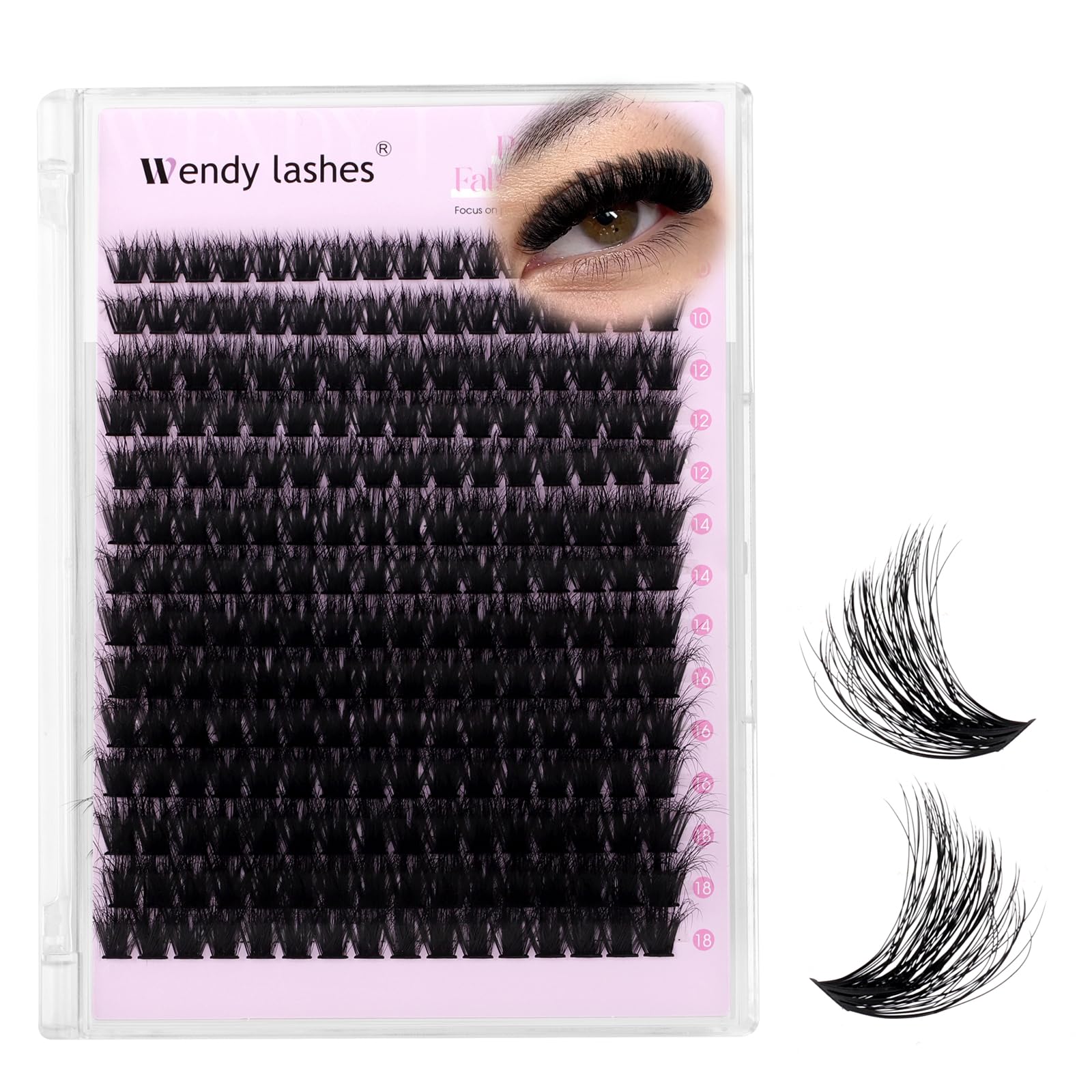 Wimpern Extensions 3D Fluffy Wimpern Cluster Lashes 100D-10-18mm Natürliche Wiederverwendbare Wimpernverlängerung Lashes Einzeln Zu Hause(FKDP-lash-100D-3D-1018)