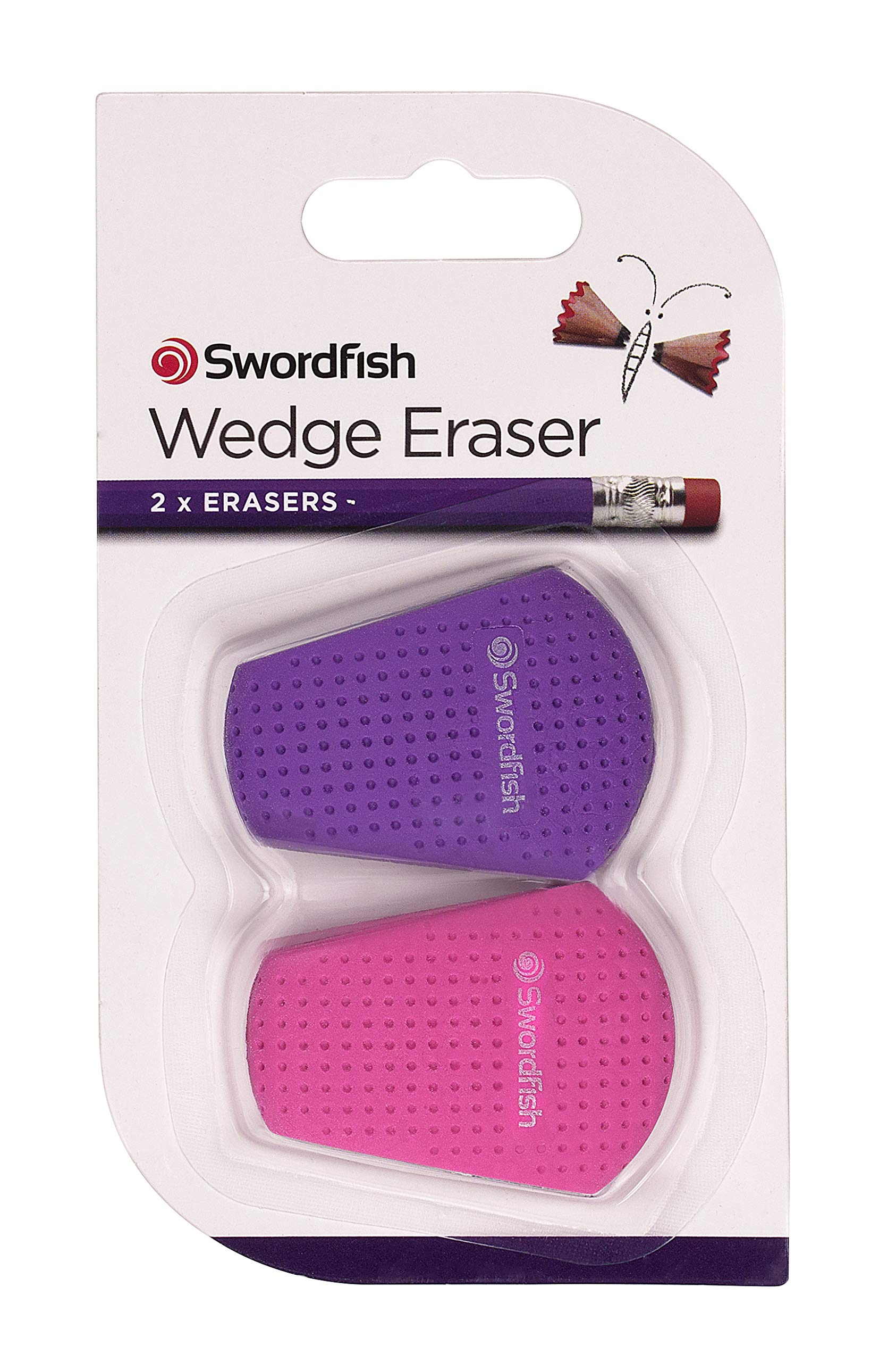 Swordfish Gomme A Cuneo Violae Rosa (Confezione 2 Pz) - Ergonomica, Atossica, Senza Lattice