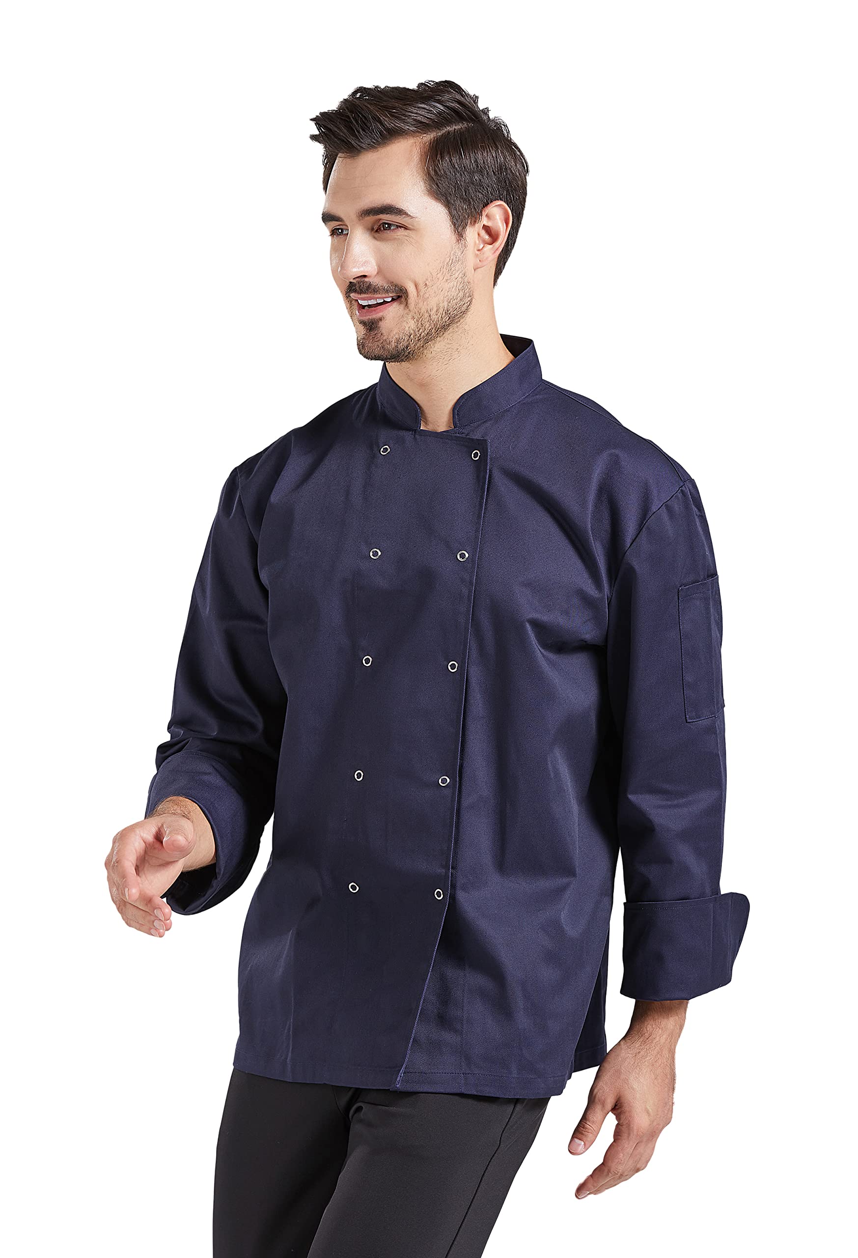 Nanxsonchef jacket chef uniform for men long coat kitchen uniform cooking Long Sleeve Double Breasted Workwear CFM0039