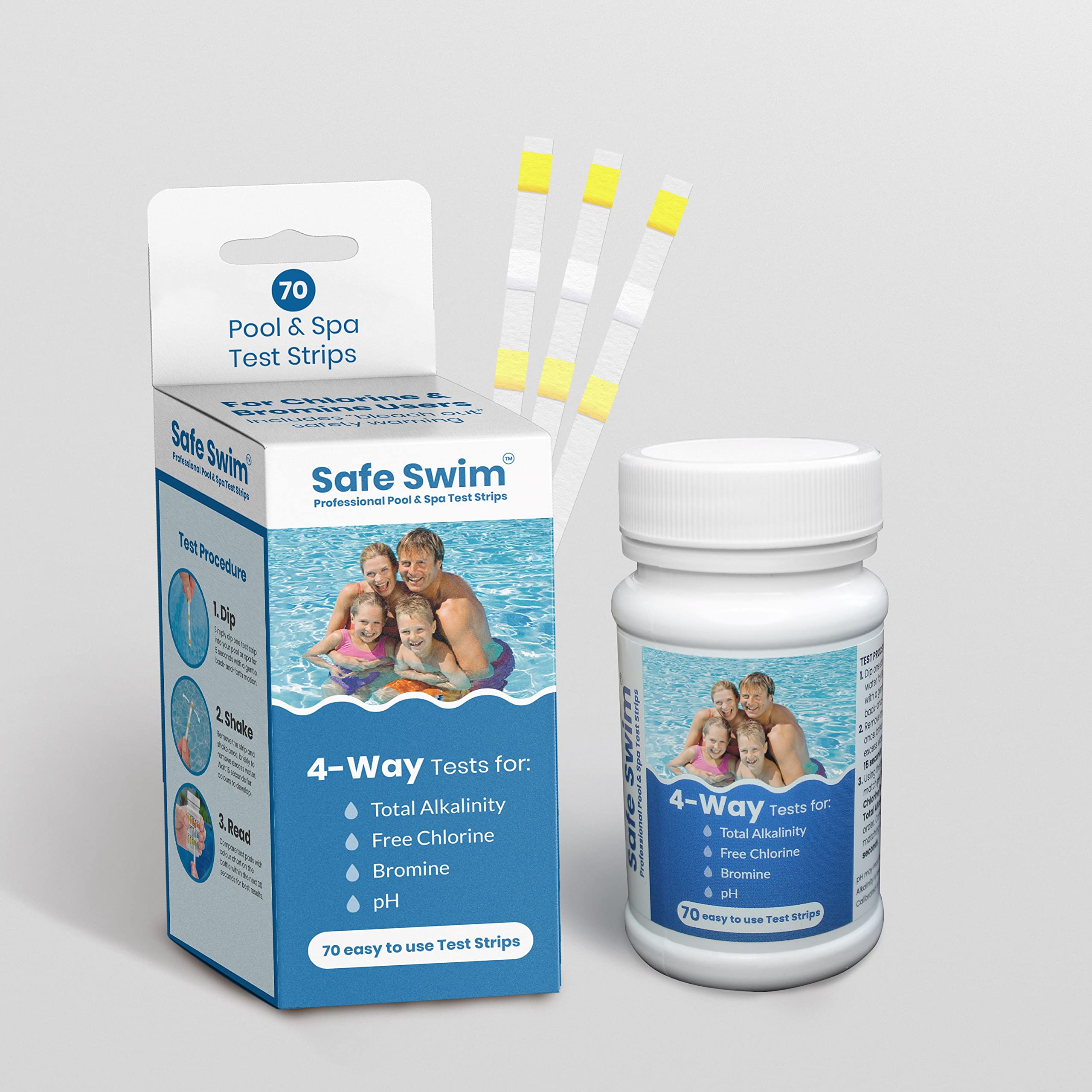 Buy Safe Swim 4Way Hot Tub, Swimming Pool and Spa Test Strips