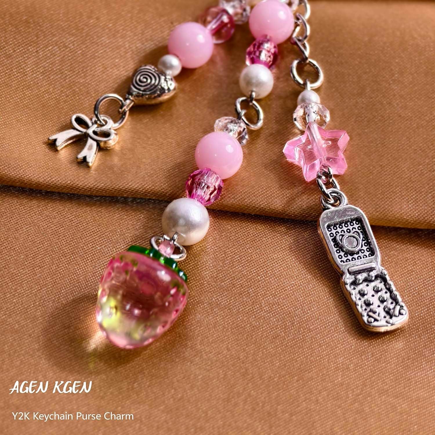 AGEN KGEN Novelty keychains Aesthetic Y2K Keychain Charms Stylish Keychains Accessories for Women Bag Purse Gifts image 4