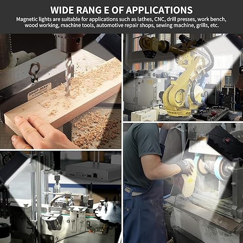 Miniatura 3 de Luz de trabajo magnética, 2000 lúmenes, luz LED para máquina con base magnética fuerte, lámpara magnética flexible de 20 pulgadas para garaje,