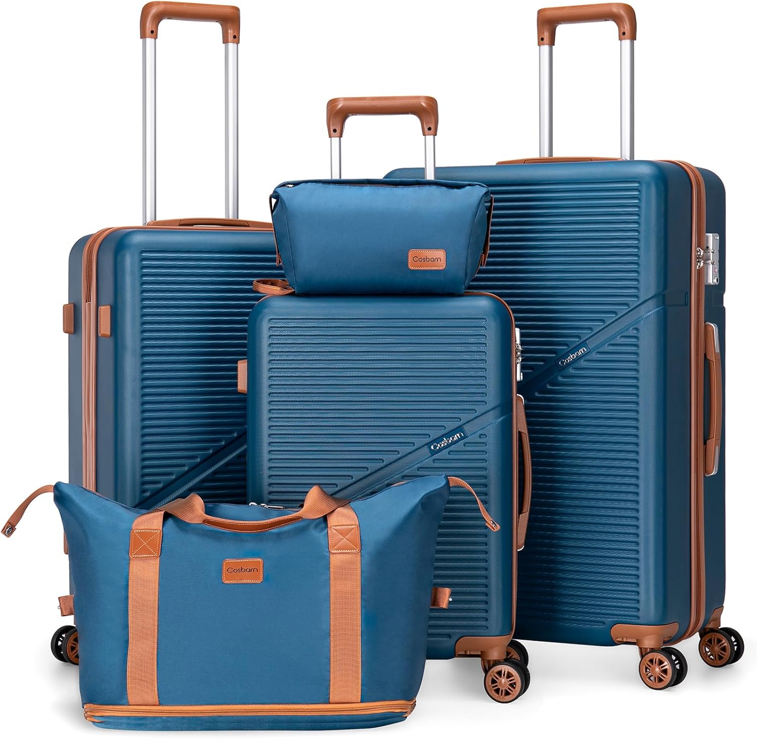 5 Piece Luggage Sets with Spinner Wheels, Hardshell ABS