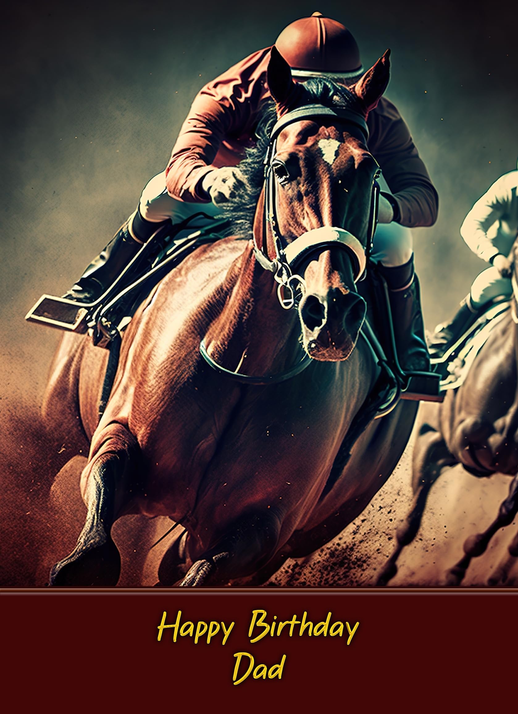 Horse Racing Birthday Card for Dad 1104