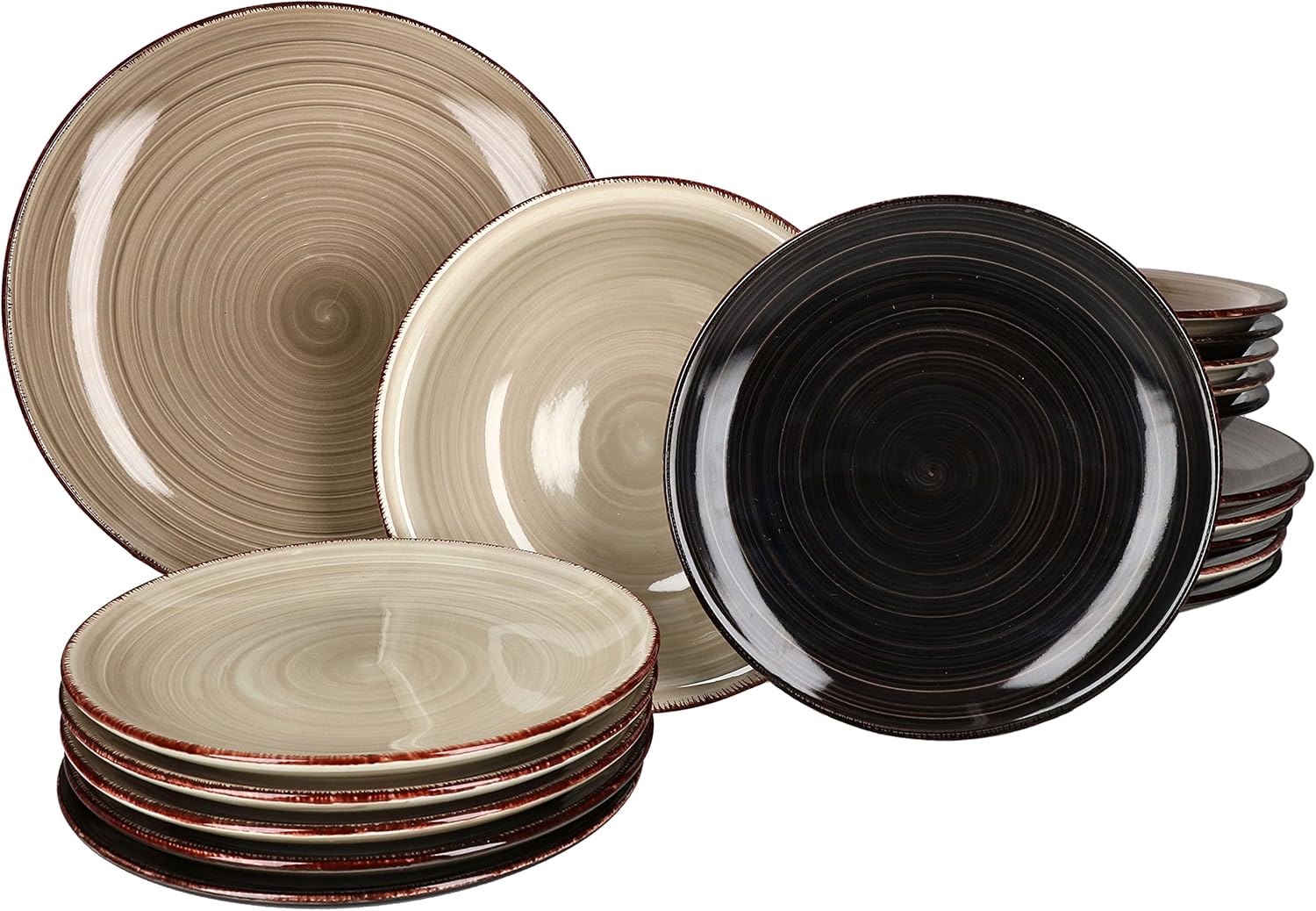 MamboCat Set van 6 taart dessertborden Grijs 19,5cm