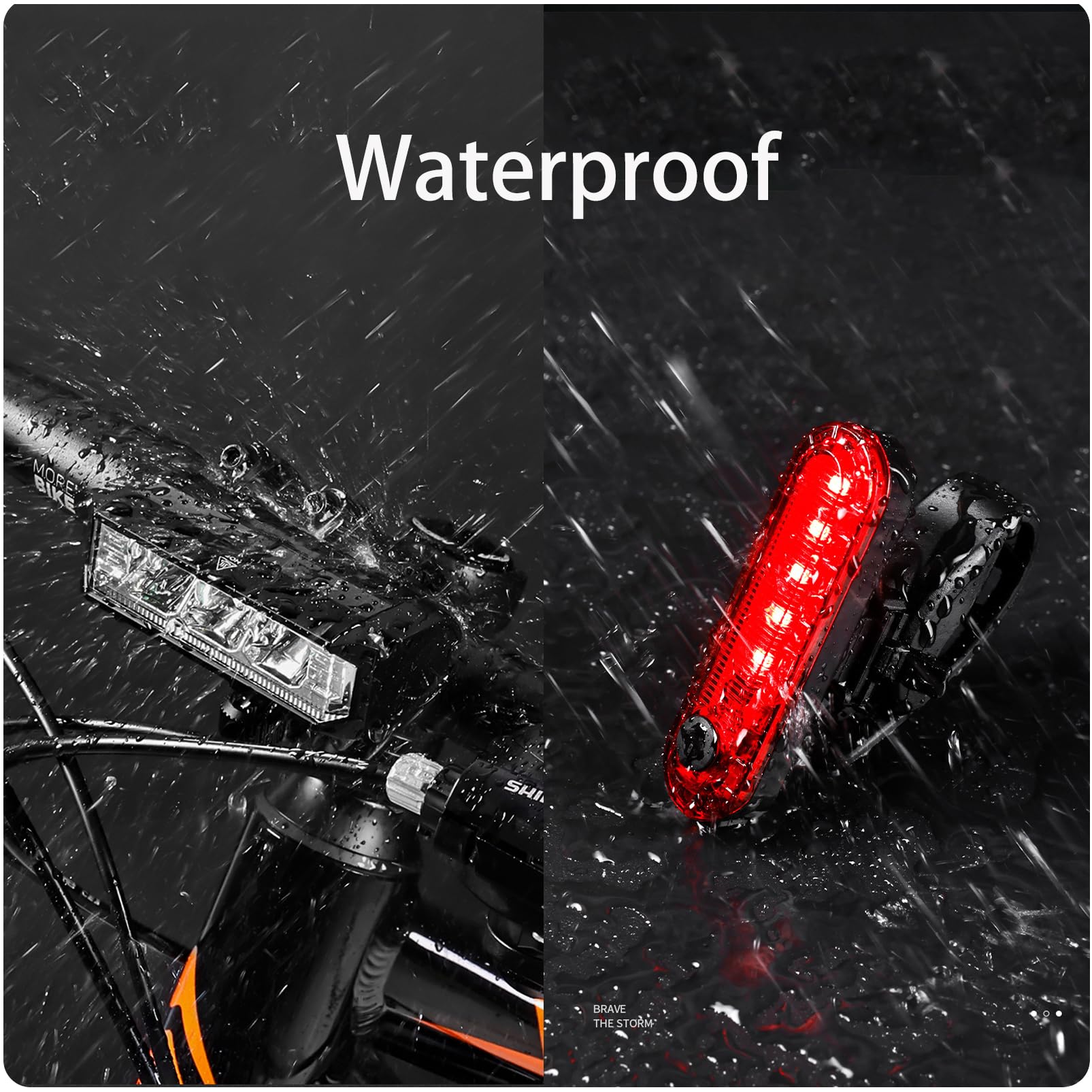 Set di luci per bicicletta per guida notturna, set di fari luminosi ricaricabili per bicicletta, abbaglianti e anabbaglianti, luce LED USB per bicicletta, faro e fanale posteriore impermeabile per