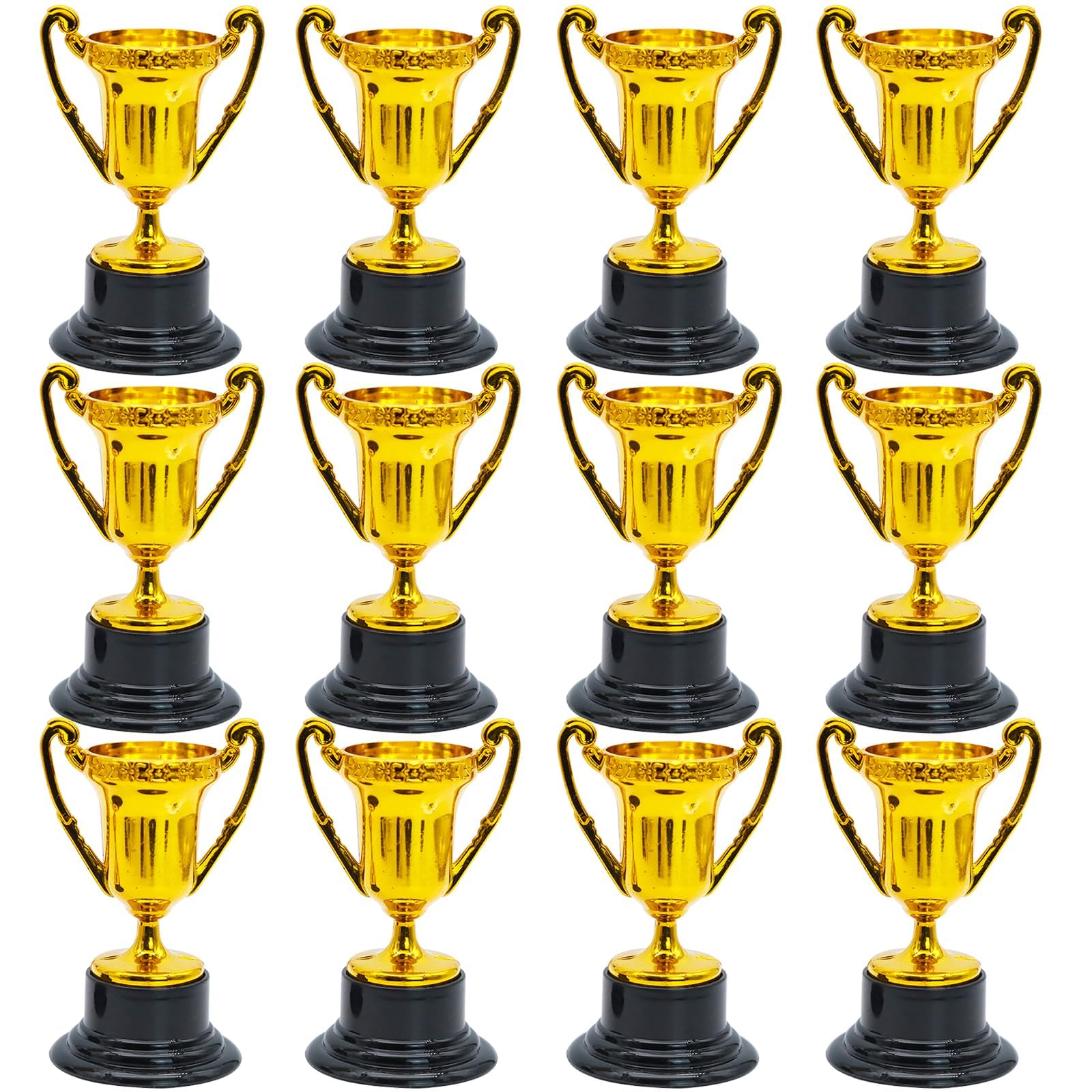 12Pcs Trophées Dorés pour Enfants, Mini Trophées, Trophées Vainqueur des Tournois Sportifs, pour Tournois Sportifs, Compétitions, Fêtes
