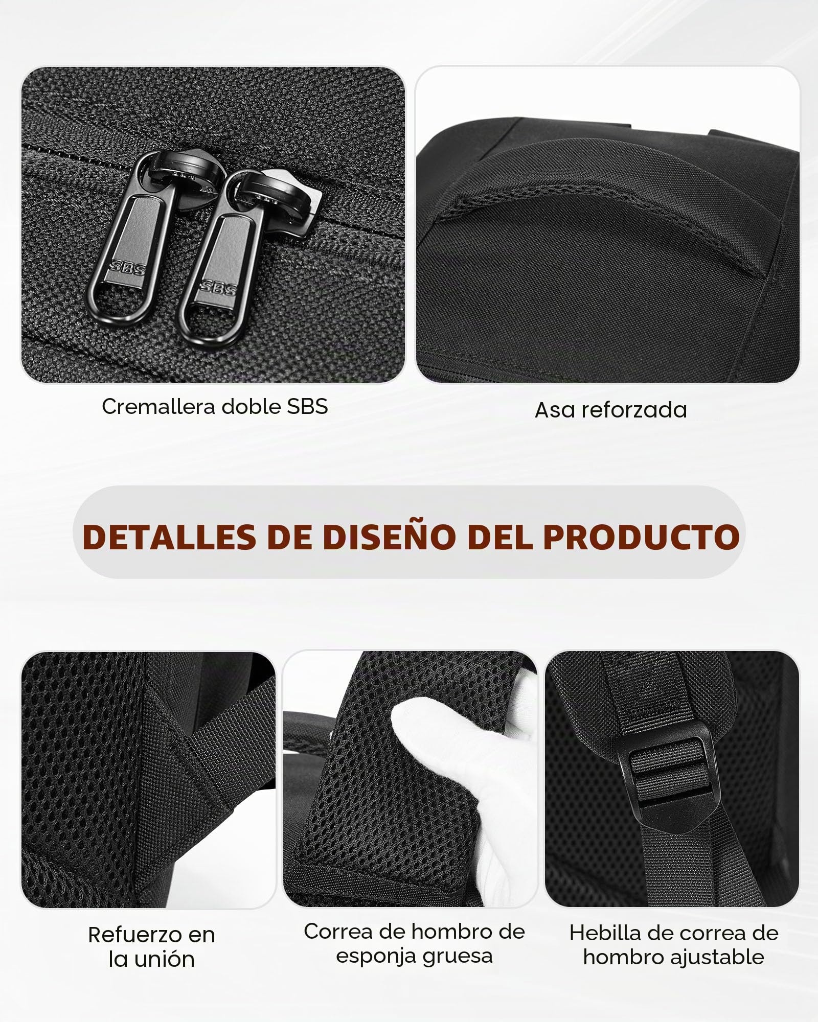WEFLIER Mochilas de Pesca, Bolsos de Equipos de Con Accesorios de Pesca Con Palos de, Bolsos de Viaje Con Bolsas de Almacenamiento 48l, Caza de Campamento, Camping, Trekking, Negro