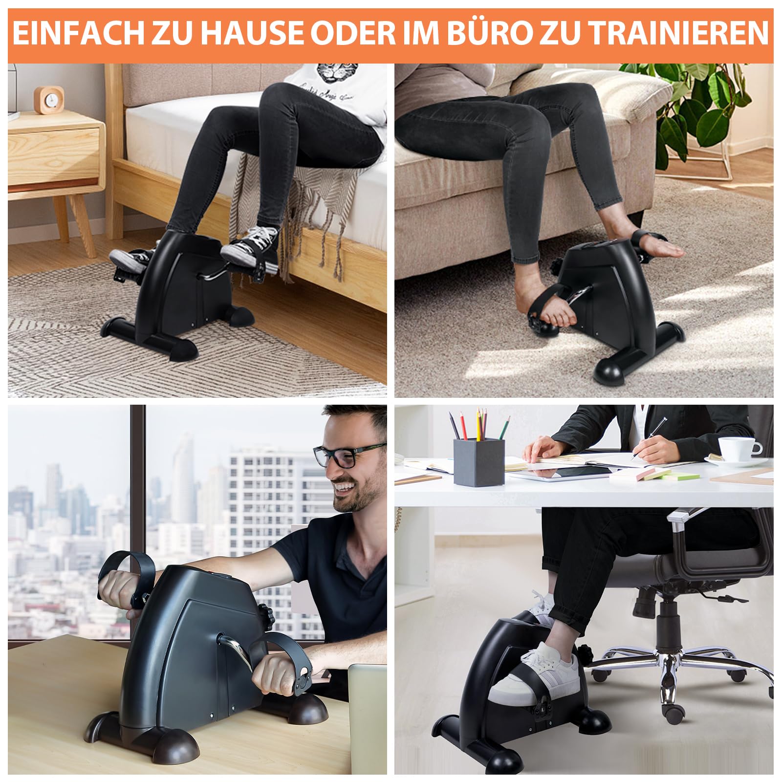 AGM Mini Fitnessbike für zuhause, Arm und Beintrainer Heimtrainer, Sportgerät Mini Bike, Hometrainer Mini Fahrrad Bewegungstrainer Fitnessgerät für Zuhause Büro