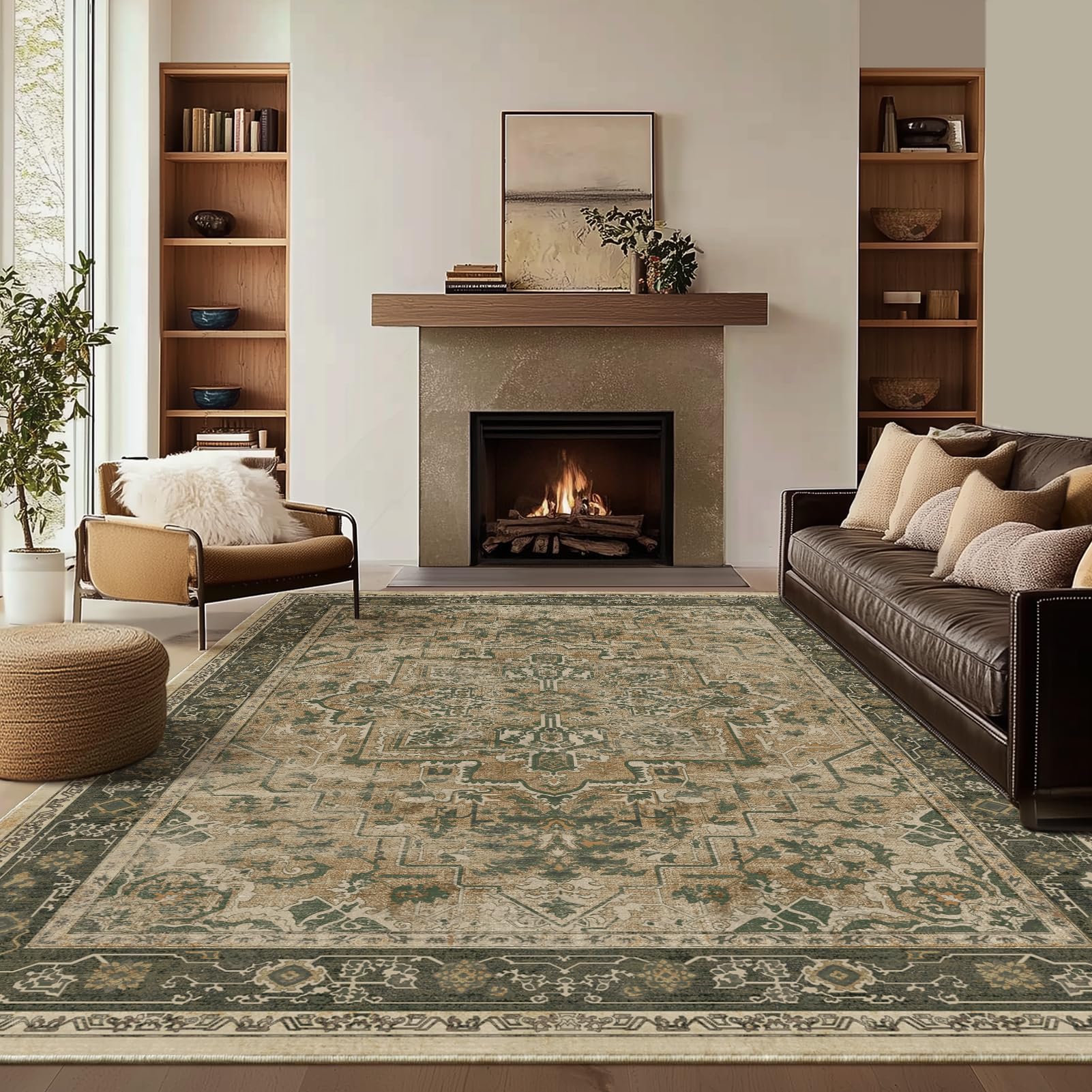 Jainmy Vintage Distressed Medallion Rug