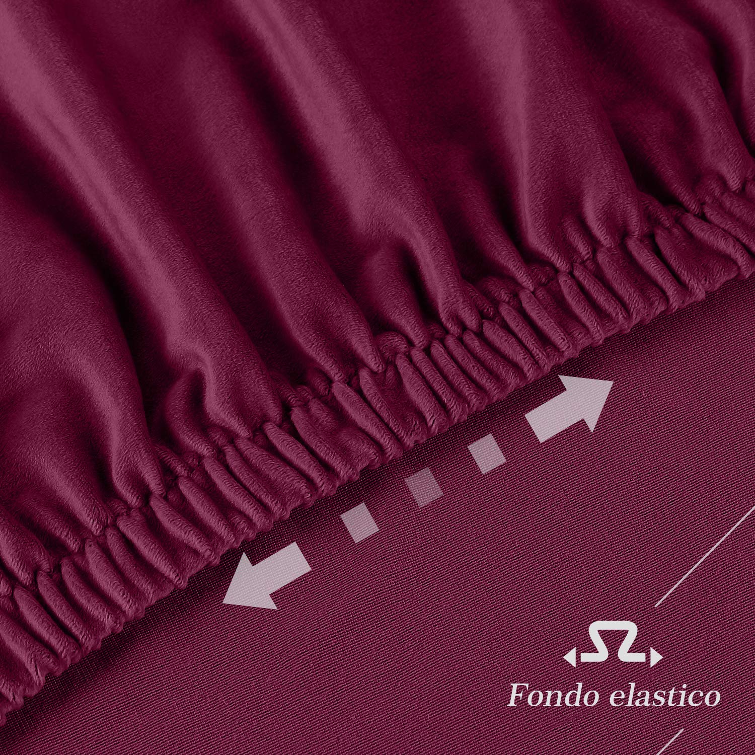 Bett Kopfteil abdeckung, elastische Kopfteil Schutzabdeckung, All-inclusive-Design einfarbiger elastischer Schutz, Rotwein 120-140 cm