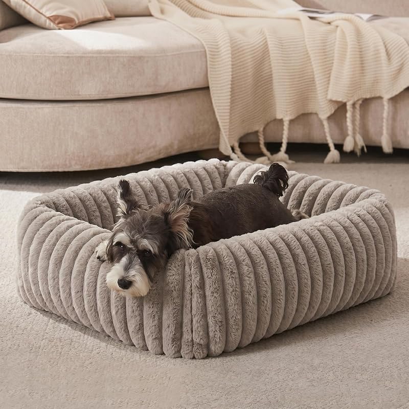 Cama Ortopédica Retangular para Cães e Gatos FURTIME com Capa Removível e Base Antiderrapante — 50,8 x 48,26 x 15,24 cm