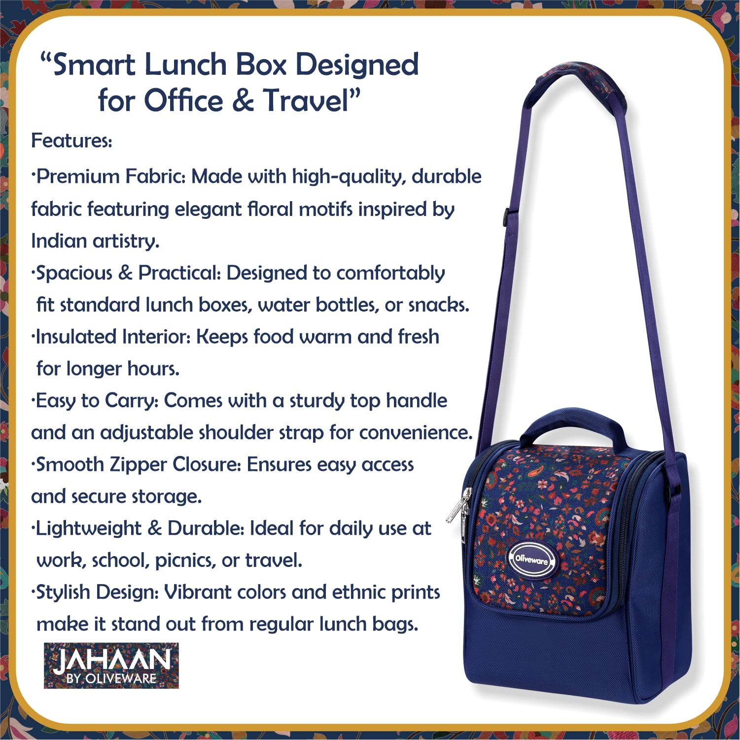 Oliveware Jahaan Lunch Box - Indian Heritage Design -6