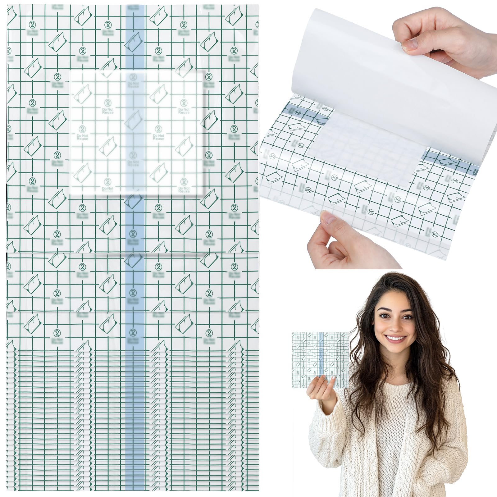 30 Pcs 8 x 8 Inch Waterproof Shower Protector with Non Stick Center Pad Adhesive Bandage Accessories for Knee Tattoos Swimming Shower Daily Use Skin