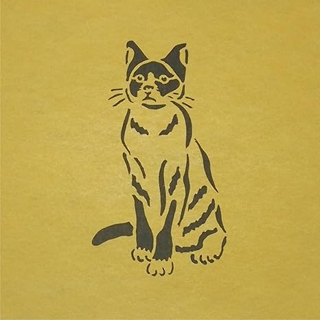 Amazon ステンシルシート 猫ー３ ネコ 3サイズ型紙 cm テンプレート 通販