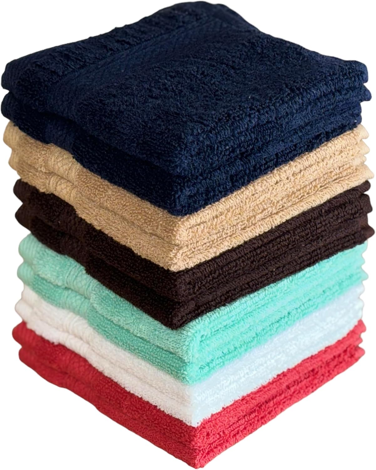 Washcloths, 12 Pack, 100 Ring Spun Cotton Wash cloths for