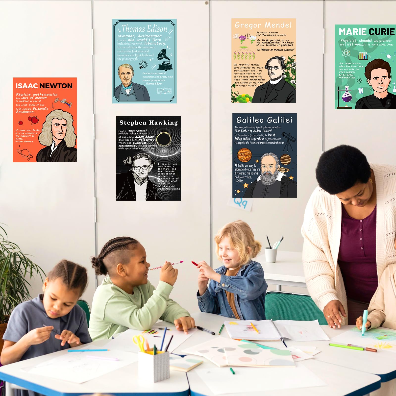 12 Wissenschafts Poster Für Klassenzimmer - 22x28cm Mit Lustigen Zitaten & Geräten