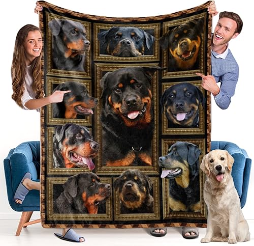 Miniatura 8 de Rottweiler - Manta de forro polar para sofá, súper suave y acogedora, manta ligera de felpa mullida para sofá, 50 x 60 pulgadas, regalo para los