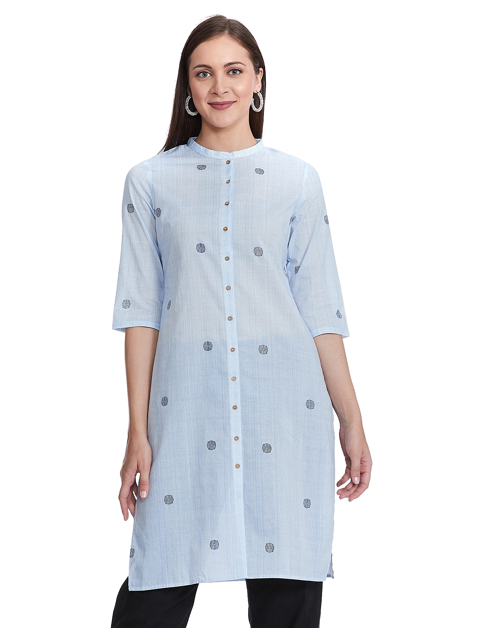 W for WomanWomen's Cotton Straight Fit Straight Kurta
