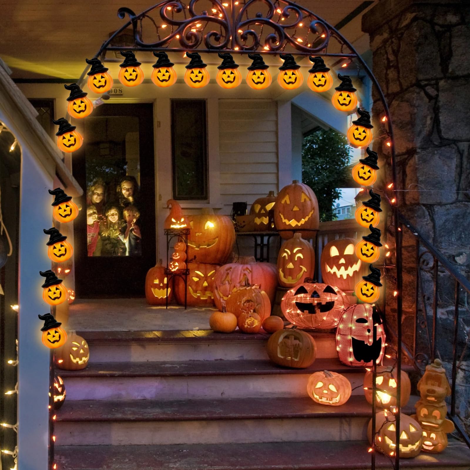 Kit 4 catene luminose Halloween Glitter a batteria