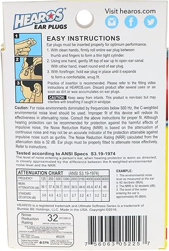 Miniatura 3 de Tapones para los oídos Hearos serie de ultima suavidad 20pares 5225 Beige 56 1