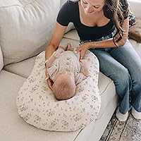 Vista 4 de Konssy Juego de 2 fundas de muselina para tumbona de bebé, 100% algodón, suave y transpirable, para niños y niñas, solo fundas (flores, rosa)