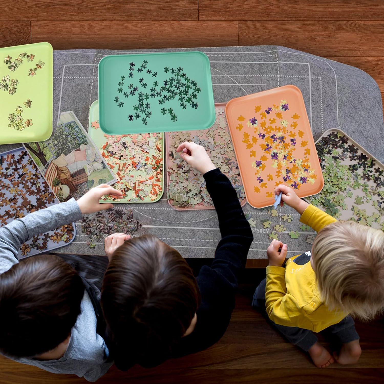 Puzzle Sorting Trays, 12 x 8.7 Inch Stackable Puzzle Sorter Trays, 8 Pack Puzzles Accessories for Sorting & Organizing Pieces