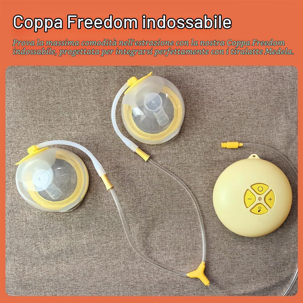 Coppe per tiralatte Medela, con apertura a mani libere, compatibili con Freestyle Flex/Pump in stile con MaxFlow/Swing Maxi Pump Parts, include flangia da 27 mm + inserti da 17/19/21/24 mm
