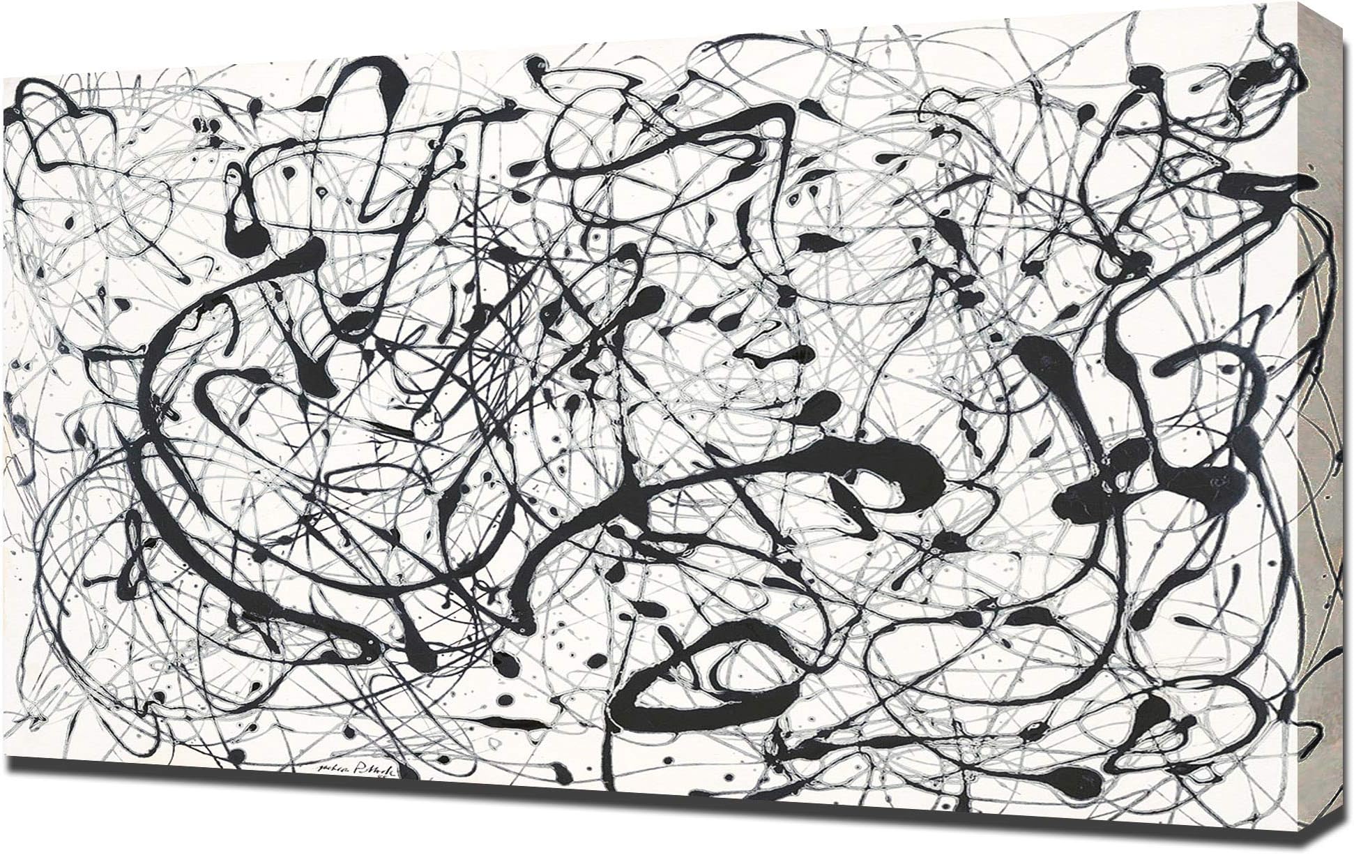 PingooPrints Compatible With - Jackson Pollock Number 14a - Canvas Art Print - Wall Art - Canvas Wrap