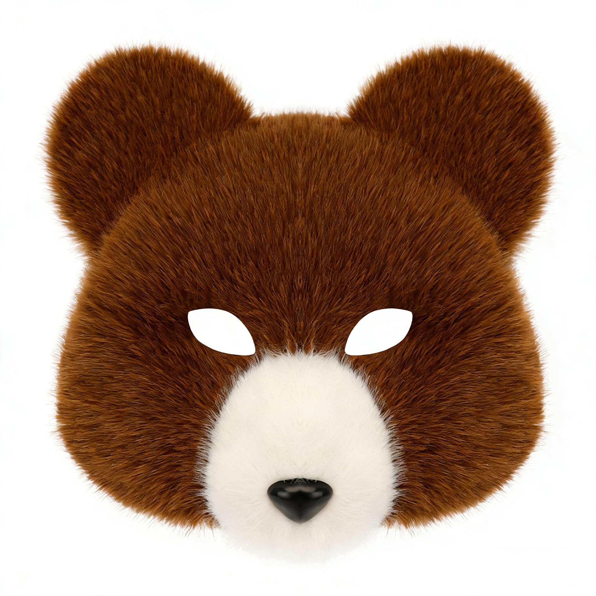Cosplay plush half-face bear mask, realistic plush bear mask orc costume, suitable for Halloween animal cosplay performances and parties. (Styles 3)