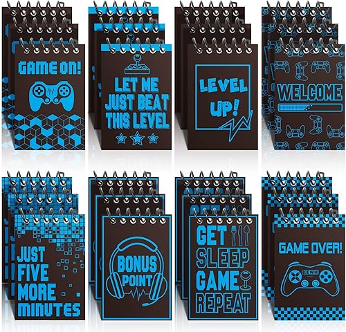 Epakh 24 mini blocs de notas para juegos, cuadernos de videojuegos, cuadernos de jugadores para videojuegos, suministros de fiesta de cumpleaños,