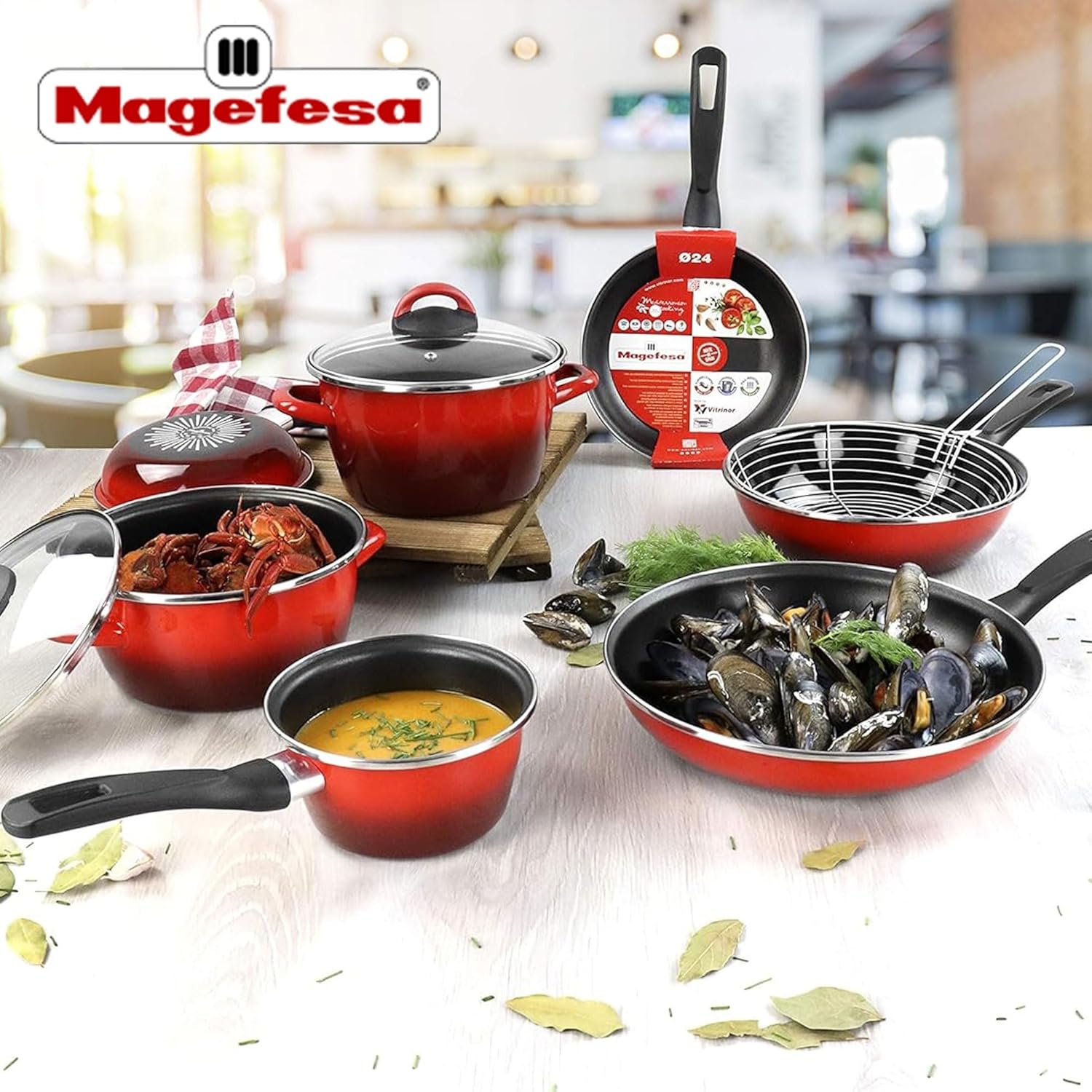 Magefesa Red Fryer Pan 26 cm